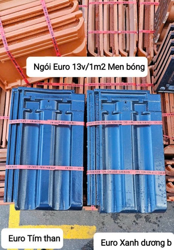 Ngói Euro Men Bóng Tím Than Gốm Mỹ NERMB11