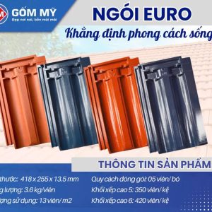 Ngói Euro Men Bóng Tím Than Gốm Mỹ NERMB11