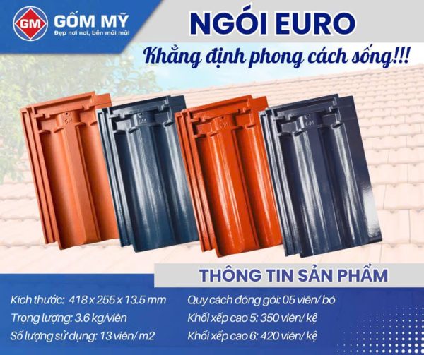 Ngói Euro Men Bóng Tím Than Gốm Mỹ NERMB11