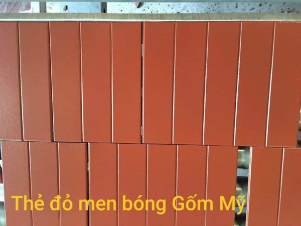 Gạch thẻ Gốm Mỹ 6x24 tráng men đỏ A1